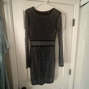 Black beaded dress; Large